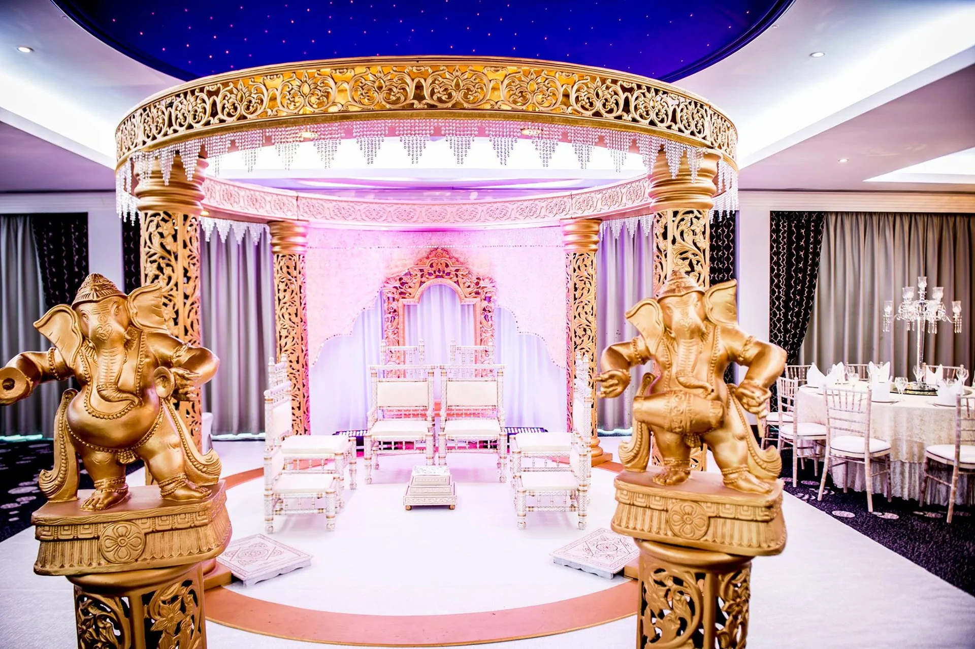 Wedding mandap at Riverside Venue